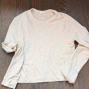 Athleta Cream Long Sleeve Tee